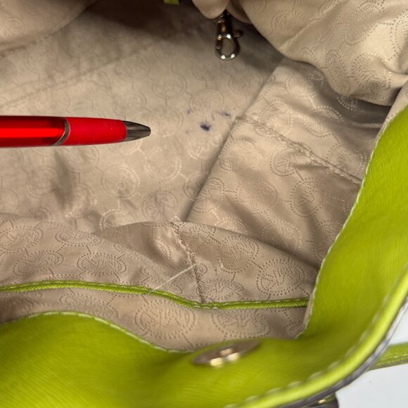 MICHAEL Michael Kors Hamilton Tote Bag Green Saffiano Leather Large - Picture 9 of 14